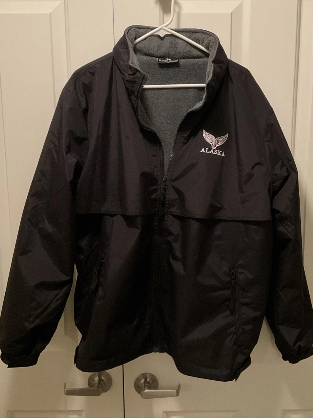 Princess Cruises Men Nylon Fleece Lined Full Zip Jacket Size M Alaska/Whale Logo